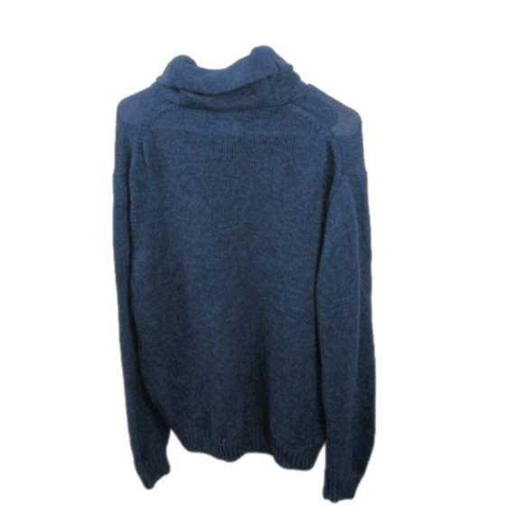 Chaps Men's Navy Blue One Button Mock Neck Cotton Sweater Size XL - Picture 3 of 6